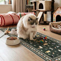 2x6 Washable Kitchen Runner Rug - Soft Low Pile Floral Animal Cat Print Rugs with Non-Slip Backing Waterproof Stain-Resistant Indoor Carpet for Hallway Entryway Bathroom Bedroom (Sage Green)