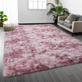 Deerhoo Large Shag Area Rugs 6 x 9, Tie-Dyed Plush Fuzzy Rugs for Living Room, Ultra Soft Fluffy Furry Rug for Bedroom, Indoor Carpet Nursery Rugs for Kids Room Home Decor, Pink Purple
