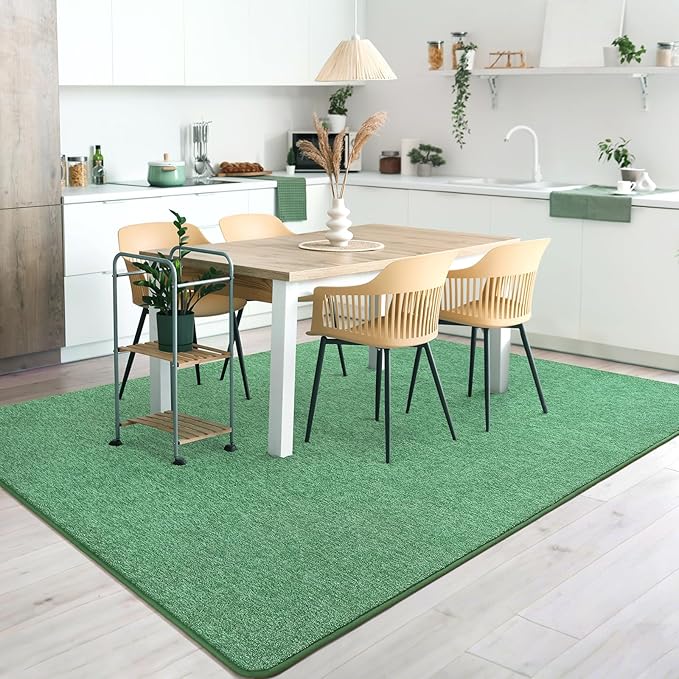 AROGAN Small Washable Area Rugs for Bedroom, 2×4 Runner Rug with Memory Foam for Hallway, Non Slip Fluffy Carpet Indoor Rug Runner for Kitchen, Bedside, Entryway Bathroom Home Decor, Matte Green