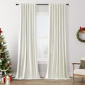 Ivory 100% Blackout Linen Curtains 144 Inch Length 2 Panels Set for Living Room Bedroom Back Tab Thermal Insulated Black Out Drapes Room Darkening Farmhouse Style for Bedroom Window Curtains 52x144