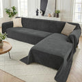Sectional Couch Covers, 2 Pieces Washable L Shaped Couch Covers Sofa Blanket for Dogs Pet Friendly Sectional Sofa Slipcovers Furniture Covers,71"x 118"+ 71"x 118",(XX-Large,Charcoal Gray)