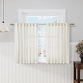 Cream Kitchen Cafe Curtains 45 Inch Length 2 Panel Set Back Tab Pocket Semi Sheer Light Filtering Short Curtain Natural Farmhosue Small Curtains for Basement Window Bathroom Living Room 52x45