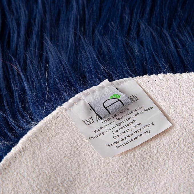 Ashler faux fur rug, Fluffy Shaggy Area Rug Ultra Soft 2.2 x 4 Feet Rectangle Fur Rug, Navy Blue Fuzzy Rug Machine Washable Shag Rug, Nursery Decor Throw Rugs for Bedroom, kids room, Living Room