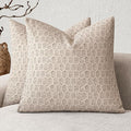 Foindtower Set of 2 Decorative Vintage Floral Print Throw Pillow Covers Neutral Modern Farmhouse Cushion Covers Boho Home Decor for Sofa Couch Chair Bedroom Living Room,20×20 Inch,Ivory Beige