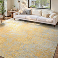 Ompaa Living Room Rug 6x9 Area Rug Washable Boho Carpet Non Slip Abstract Vintage Indoor Large Rugs for Bedroom, Classroom, College Dorm, Farmhouse, Dining Room, Kids Playroom (Orange, Silver & Gray)