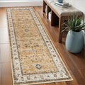 Washable Runner Rug 2x6 - Hallway Runner Rug Kitchen Rugs and Mats Non Skid Washable Waterproof Carpet Runner for Living Room Bedroom Bathroom (Gold, 2X6)