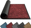 Mibao Front Door Mat, Dirt Trapper Welcome Mat for Outdoor Indoor, Non-Slip Waterproof Doormat, Durable Machine Washable Low Profile Entry Rug for Back Door Outside Patio Porch, 32" x 20", Red