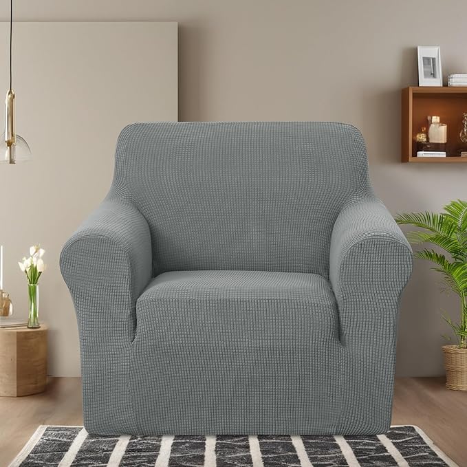 U-NICE HOME Recliner Chair Covers Stretch Couch Cover Sofa Cover Sofa Slipcover Furniture Protector for Chair Cover Pet Friendly(Armchair, Grey)