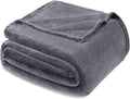 Exclusivo Mezcla Fleece Blanket King Size for Bed, Super Soft and Warm, All Season, Cozy, Plush, Lightweight, 90x104 Inches, Dark Grey