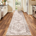 Lofus 2x10 Runner Rug for Hallways, Washable Kitchen Rugs, Non-Slip Rugs for Entryway and Bedroom, Vintage Boho Carpet, Soft Low Pile Long Runner Area Rug, Vintage Beige Brown