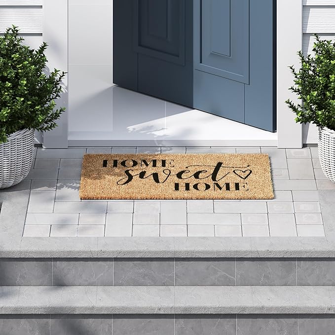 Barnyard Designs Doormat Welcome Mat for Outdoors, Large Front Door Entrance Mat, Brown (Home Sweet Home, 30x17)