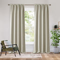 RYB HOME Bedroom Blackout Curtains 80 inches Long, 100% Blackout Thermal Insulated Noise Reducing Curtains for Living Room Nursury, 42 inches Wide by 80 inches Long, Natural