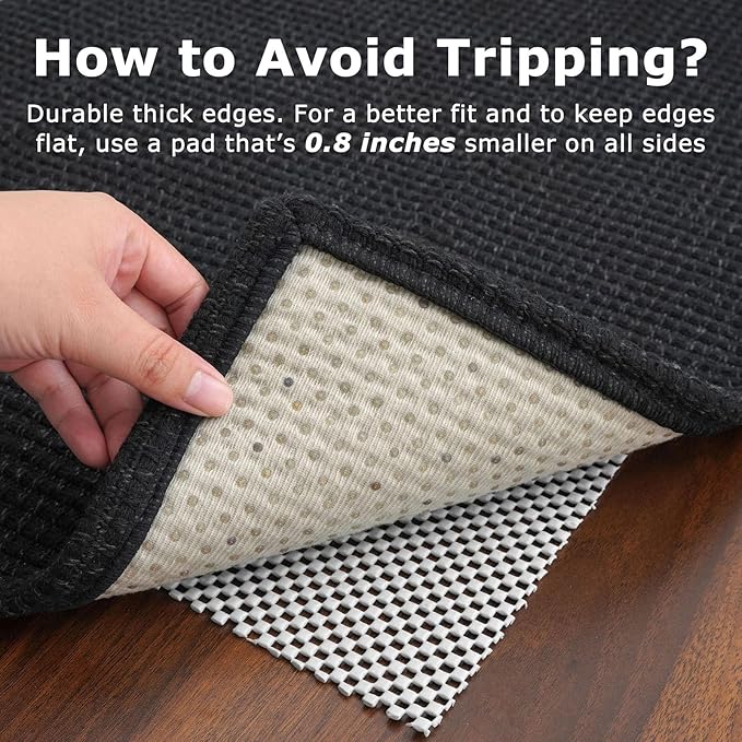 KOZYFLY Extra Long Runners for Hallways 3x16 ft Washable Kitchen Runner Non Slip Rubber Backed Hallway Rug Cotton Entryway Runner Rug Floor Carpet for Indoor Hall, Kitchen, Stair, Black/Dark Grey
