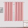 LEMOMO Blackout Curtains 52 x 63 inch/Pink Curtains Set of 2 Panels/Thermal Insulated Room Darkening Bedroom Curtains
