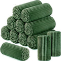 Buryeah 12 Pcs Flannel Throw Blanket Bulk 50 x 60 in Sleepover Blanket Outdoor Wedding Throw Lightweight, Oeko-tex Standard 100 Certified for Sofa Homeless Gifts (Dark Green)