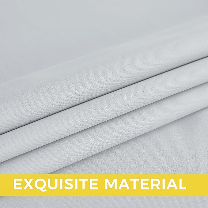 NICETOWN Room Darkening Draperies Curtains Panels, 2 Panels Greyish White W52 x L108
