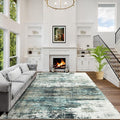 6x9 Area Rugs Washable Rug: Large Modern Abstract Living Room Rug Soft Anti-Skid Thin Carpet Indoor Floor Non-Shedding Carpets for Bedroom Dining Room Farmhouse Nursery Home Office Green Multi