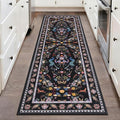 HEBE Washable Hallway Runner Rug 2'x 6' Non Slip Kitchen Rugs Runner,Low Pile Entryway Rug Laundry Room Mat Floral Carpet Runners for Hallways, Kitchen,Bathroom,Laundry,Bedside Rug