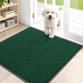 OLANLY Front Door Mat Indoor Outdoor Entrance, Waterproof Heavy Duty Doormat, Fade Resistant, Low Profile, Easy Clean Patio Porch Welcome Floor Mats for Entry, 35x30, Green