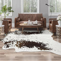 AROGAN White 8×10 Feet Faux Cow Print Rug Large - Cow Print Area Rug with No-Slip Backing, Large Animal Skin Rugs for Living Room, Offfice, Room Decor, Spots