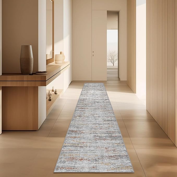Kitchen Runner Rug 2x12 Runners Rug for Hallways Non-Slip,Long Abstract Rug Runners,Stain Resistant Soft Washable 12 ft Runner Rugs,Ultra-Thin Carpet for Entryway,Dining,Laundry Room