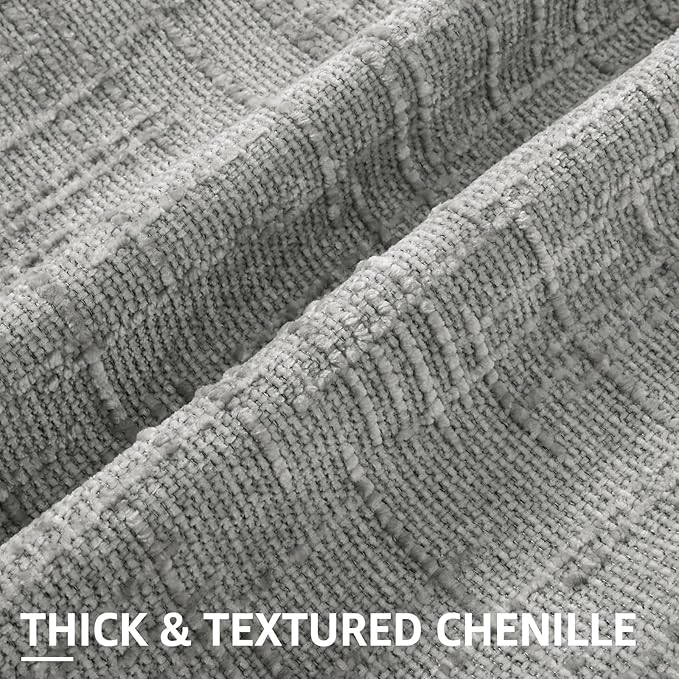 decorUhome Neutral Grey Chenille Throw Pillow Covers 12x20 Set of 2 Textured Soft Cozy Slubby Couch Pillow Covers Modern Farmhouse Boho Decorative Pillow Cases for Bed Sofa Living Room