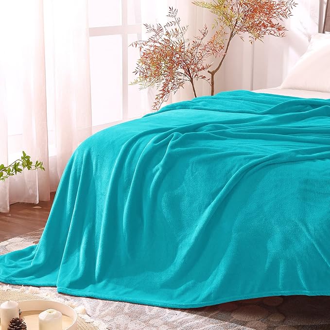 BEDELITE Fleece Blanket Teal Throw Blanket for Couch & Bed, Luxury Plush Cozy Fuzzy Blanket 50" x 60", Super Soft Warm Lightweight Throw Blanket for Travel Camping