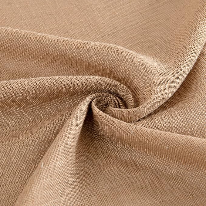 MIULEE Brown Linen Curtains 96 Inches Long for Bedroom Living Room, Soft Thick Linen Textured Window Drapes Semi Sheer Light Filtering Back Tab Rod Pocket Burlap Look Farmhouse Decor, 2 Panels Set