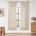 Linen Curtains for Living Room 72 Inches Long Modern Farmhouse Decor Light Filtering Semi Sheer Curtain Back Tab Neutral Luxury Rustic Burlap Coastal Drapes for Bedroom Office 52x72, 2 Panels