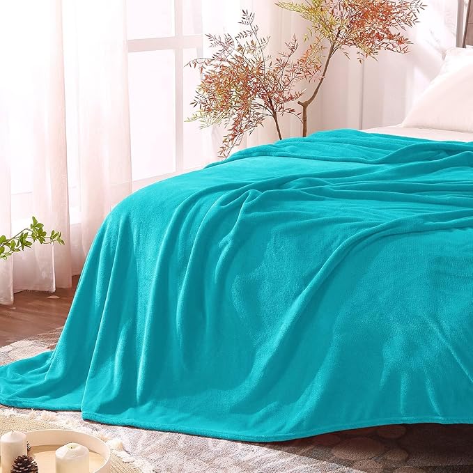 BEDELITE Fleece Blanket Teal Throw Blanket for Couch & Bed, Luxury Plush Cozy Fuzzy Blanket 50" x 70", Super Soft Warm Lightweight Fall Throw Blanket for Travel Camping