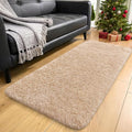 OLANLY 2x4 Machine Washable Runner Rugs for Hallway, Soft Fluffy Shaggy Bedside Rugs for Bedroom, Living Room, Indoor Floor Carpet for Kids Girls and Boys, Nursery Rooms, Home Decor Aesthetic, Beige