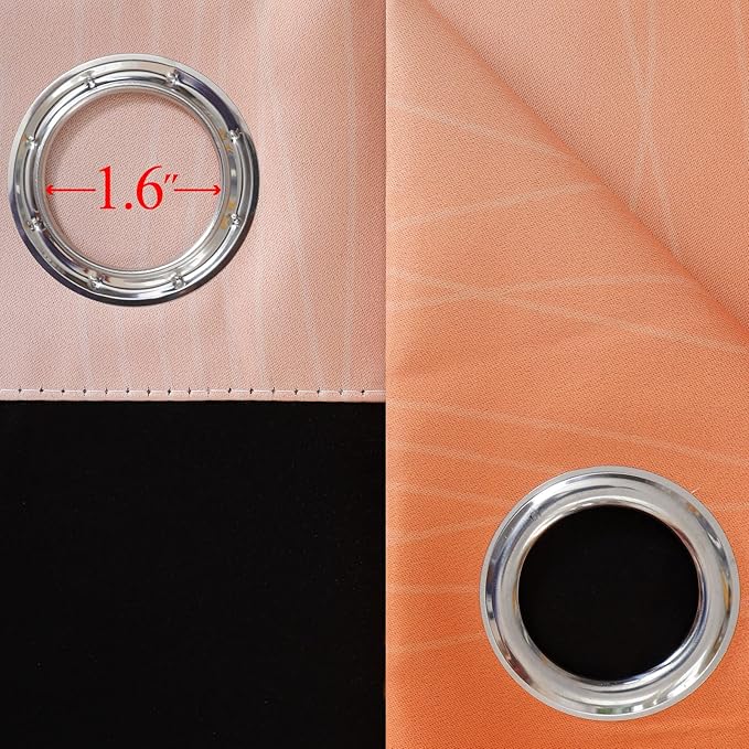 Ombre Orange and Blue Curtains 63 Inch Length 2 panels, Total Blackout Curtains for Bedroom, Grommet Thermal Insulated Gradient Drapes, Full Light Blocking Curtains for Boys Room, 52x63 Inch