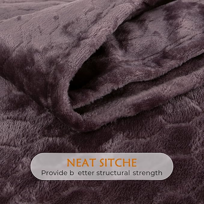 TOONOW Fleece Blanket Super Soft Cozy Throw Blanket 50" x 60", Lightweight Fuzzy Comfy Textured Flannel Blanket Warm Plush Throw Blankets for Couch, Sofa, Bed, Purple