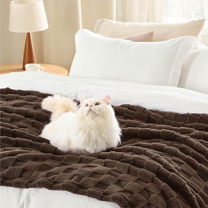 Bedsure GentleSoft Twin Blanket for Bed Brown - Super Soft Cozy Blankets for Kids Girls, Cute Fuzzy Fleece Throws for Bedroom Couch, 60x80 Inches