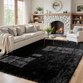 5x8 Area Rugs for Living Room: Soft Fluffy Shag Black Rugs for Bedroom, Non Slip Large Fuzzy Plush Rug Indoor Floor Carpet for Nursery Kids Boys Girls Room, Dorms, Playroom, Modern Home Decor