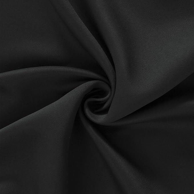 LEMOMO Blackout Curtains 52 x 108 inch/Black Curtains Set of 2 Panels/Thermal Insulated Room Darkening Bedroom Curtains