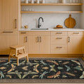 2x5 Black Washable Kitchen Runner Rugs Non Skid Washable - Gothic Runner Rug for Entryway, Kitchen, Insect Print Stain Resistant Indoor Décor