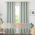 NICETOWN Flax Linen Sage Green 108 inch Curtains, Grommet Thick Linen Blend Textured Privacy Added with Light Filtering Window Treatment for Bedroom/Living Room, W55 x L108, 2 Panels