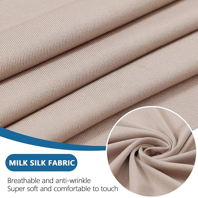 hyha Milk Silk Couch Cushion Covers, Soft Magic Sofa Covers Washable for 3 Cushion Couch, Stretch Sectional Outdoor Cushion Covers for Patio Furniture with Elastic Bottom(Large, Taupe)