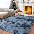 Pionblank Super Fluffy Area Rug for Bedroom 5x7, Modern Indoor Shag Carpet, Soft Plush Non Slip Rugs for Living Room Kids Room Cloakroom Home Decor, Blue Grey