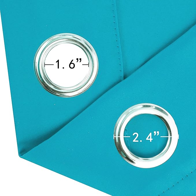 LEMOMO Teal Blackout Curtains 34 x 54 Inch Length/Set of 2 Curtain Panels/Thermal Insulated Room Darkening Blackout Curtains for Bedroom