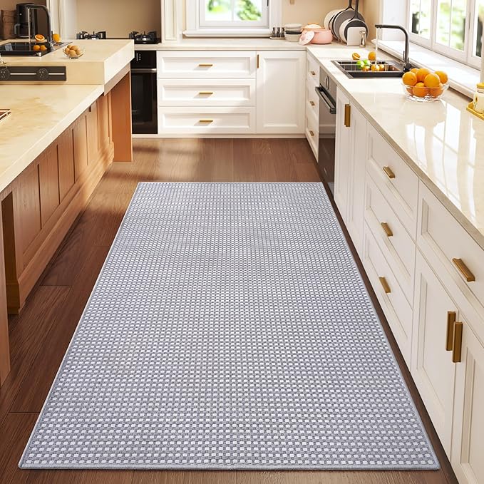 YDKGL 3x5 ft Area Rug Entryway Runner Rug Non Slip Washable, Boho Woven Kitchen Runner Rugs Door Mat Entry Rugs Carpet for Indoor Foyer Backdoor Hallway Floor Bedroom Living Room, Easy Clean, Gray