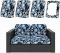 hyha 4Pcs Patio Cushion Covers, Stretch Outdoor Couch Cushion Covers Replacement, Washable Outdoor Chair/Sofa Slipcovers for Patio Furniture Cushions Protector with Elastic Bottom(Bluebell,Cover Only)