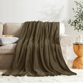 KMUSET Fleece Blanket Twin Size Dark Brown Lightweight Super Soft Cozy Fuzzy Bed Blankets Microfiber Factory Shop