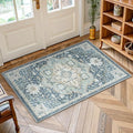AMADA HOMEFURNISHING 2x4 Washable Area Rug, Low-Profile Entryway Rug with Non-Slip Backing & Durable Edge Binding, Vintage Rug Pattern, Small Rugs for Entryway, Kitchen & Living Room