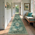 RELEANY Area Rugs 3'x12' Runner Rug Non Slip Washable for Kitchen Hallway Bedroom Beside Laundry Room Bathroom Rug, Floor Carpet, Dark Blue Vintage
