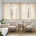 MIULEE Cream Sheer Curtains 63 Inches Long, 4 Panels Set, Light Filtering Rod Pocket Voile Drapes for Living Room and Bedroom, Airy Soft Fabric Window Treatments, 42 x 63 Inches