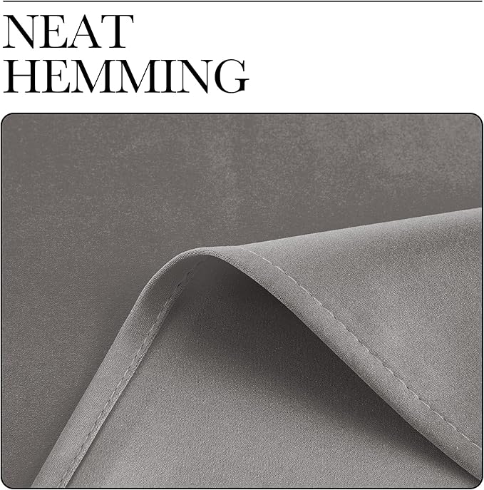 NICETOWN Room Darkening Cafe Satin Curtains for Small Windows, 42" Wide by 63" Long, 2 Panels, Chrome Gray, Grommet Privacy Blackout Drapes for Play Room