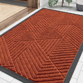 Smiry Front Door Mat Outside Entrance, Heavy Duty Sturdy Natural Rubber Doormat, Trap Dirt and Moisture, Easy Clean Low Profile Welcome Floor Mats for Indoor Outdoor Entry, 35X23 Inch, Burnt Orange
