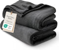 Bedsure GentleSoft Fleece Bed Blankets Full Size Charcoal - Soft Lightweight Plush Fuzzy Cozy Luxury Blanket Microfiber, 84x90 inches